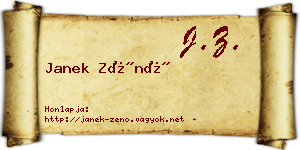 Janek Zénó névjegykártya